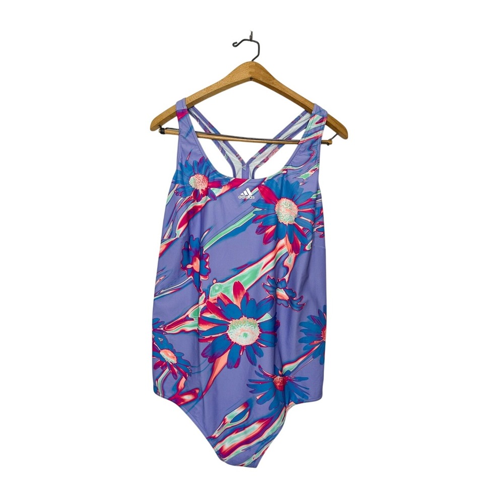 Adidas Positivisea 3 Stripes Floral Print One Piece Swimsuit Plus Size 4X